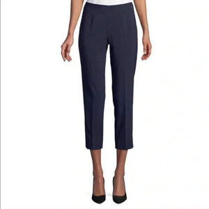 Leggiadro navy stretch cotton crop pants side zip Size 14